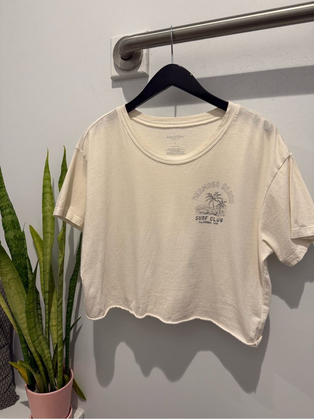 Arizona Brand Surf Club Cropped Tee in Cream